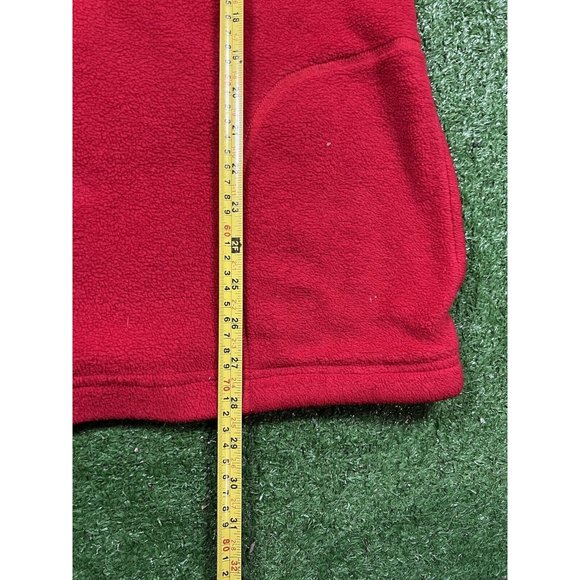 Vintage Nike Mens MD Sweater Red Fleece 1/4 Zip Long Sleeve Classic Logo Swoosh - Picture 7 of 8